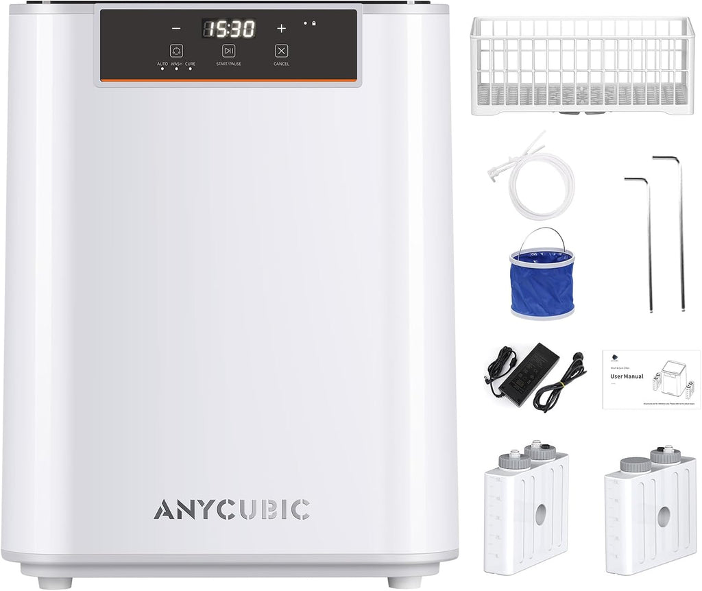 ANYCUBIC Wash and Cure Max 3 Station, Supersize 2 in 1 Wash and Cure Machine for Photon Mono M7 MAX Saturn Resin Printer with Dual-Mode Cleaning & Conserving IPA, Washing Size 305x165x300mm