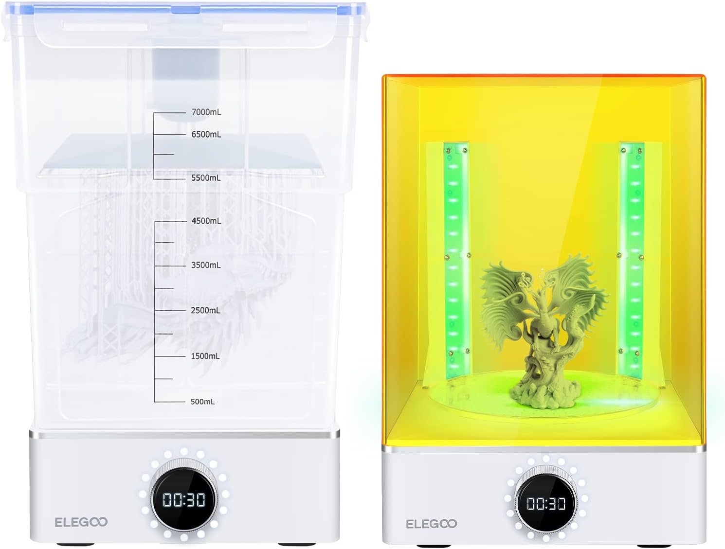 ELEGOO Mercury X Bundle Cure and Wash Large UV Curing Machine Resin Washing and Curing Machine for LCD/DLP/SLA 3D Printer Models