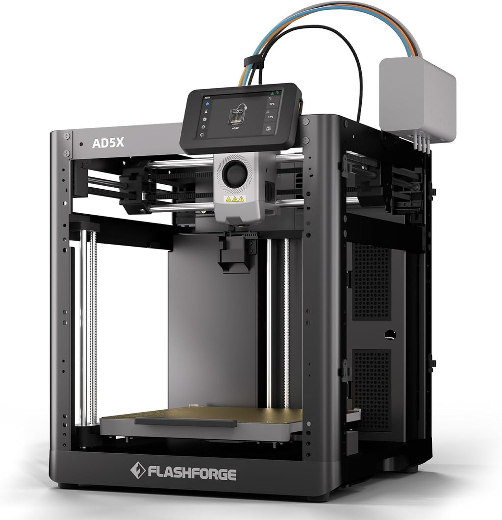 Flashforge AD5X Multi-Color 3D Printer, 600mm/s High-Speed 4 Color 3D Printer with 300˚C Nozzle, Auto Leveling and PEI Flexible Plate, 8.7 x 8.7 x 8.7in