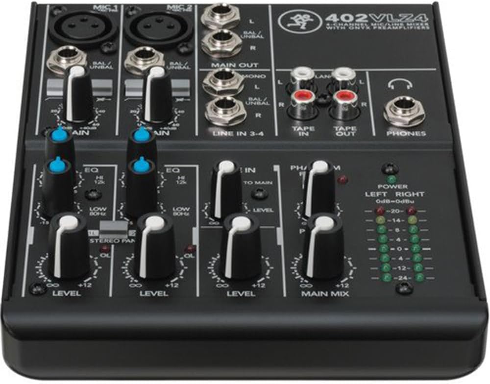 Mackie 402VLZ4 4-Channel Ultra-Compact Mixer Bundle with G-MIXERBAG-0608 Padded Nylon Mixer/Equipment Bag Kit