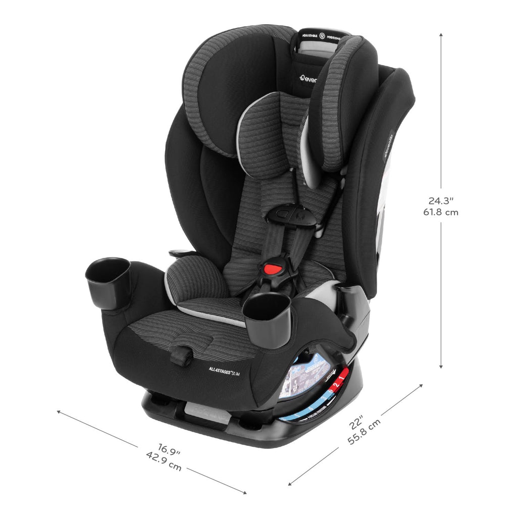 Evenflo All4Stages Slim 4-in-1 Convertible Car Seat (Tybee Black)