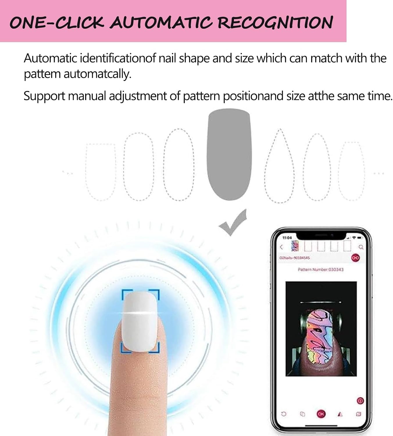 3D Nail Printer Robot Nail Painting Machine, Portable 3D Nail Painting Machine, Digital Intelligent Art Printers for Kids/Nails Salon/Manicure, Over 1000 Pictures, 30s Done