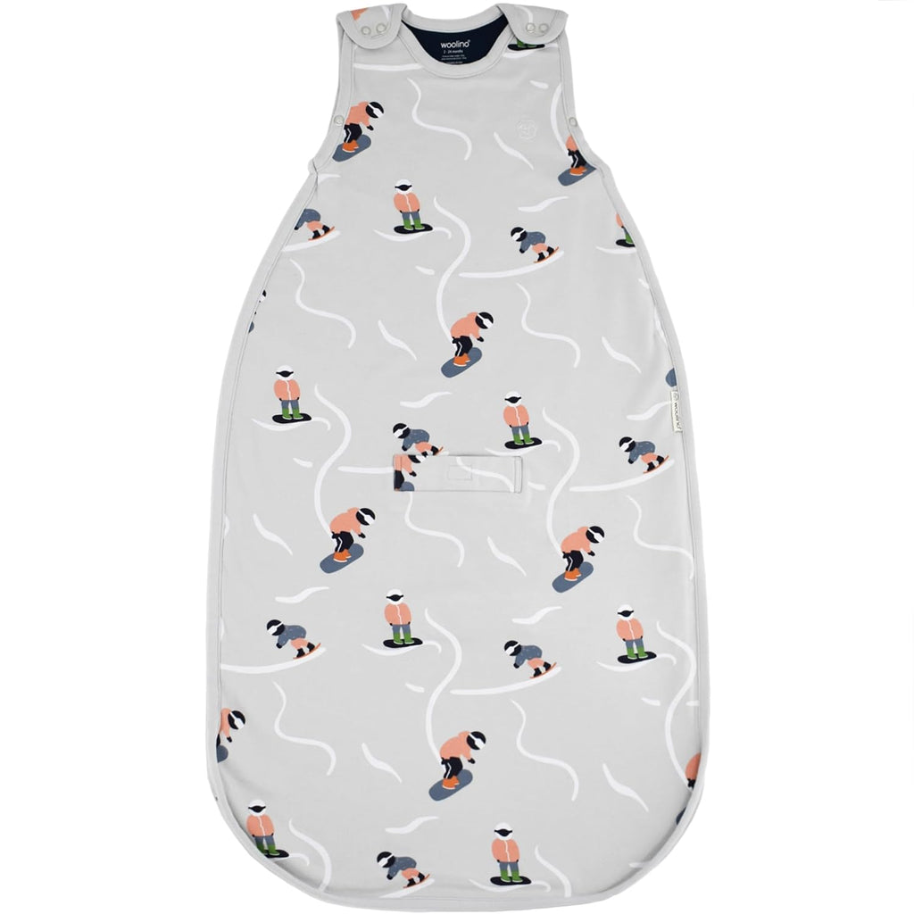 Woolino 4 Season Ultimate Baby Sleep Sack – Merino Wool & Organic Cotton Baby Sleep Bag, Universal Size Wearable Blanket, Adjustable Sleep Sack for Baby 2–24 Months - Snowboarder