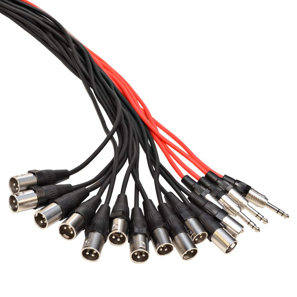 Seismic Audio - SAJLP-12x4x100-12 Channel 100 Foot XLR Low Profile Snake Cable with 4 TRS Returns - Circuit Board Snake for Recording, Stage, Studio PA DJ use