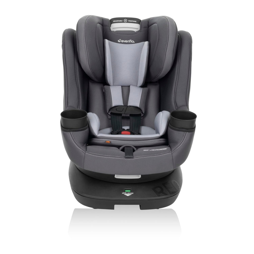 Evenflo REO by Revolve360 Rotating Convertible Car Seat with Quick Clean Cover, Infant to Toddler, Forward and Rear Facing, Compact Design, One-time Install (Danvers)
