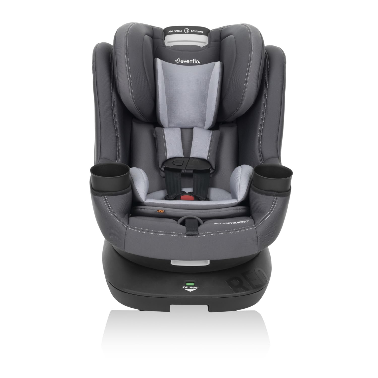 Evenflo REO by Revolve360 Rotating Convertible Car Seat with Quick Clean Cover, Infant to Toddler, Forward and Rear Facing, Compact Design, One-time Install (Danvers)