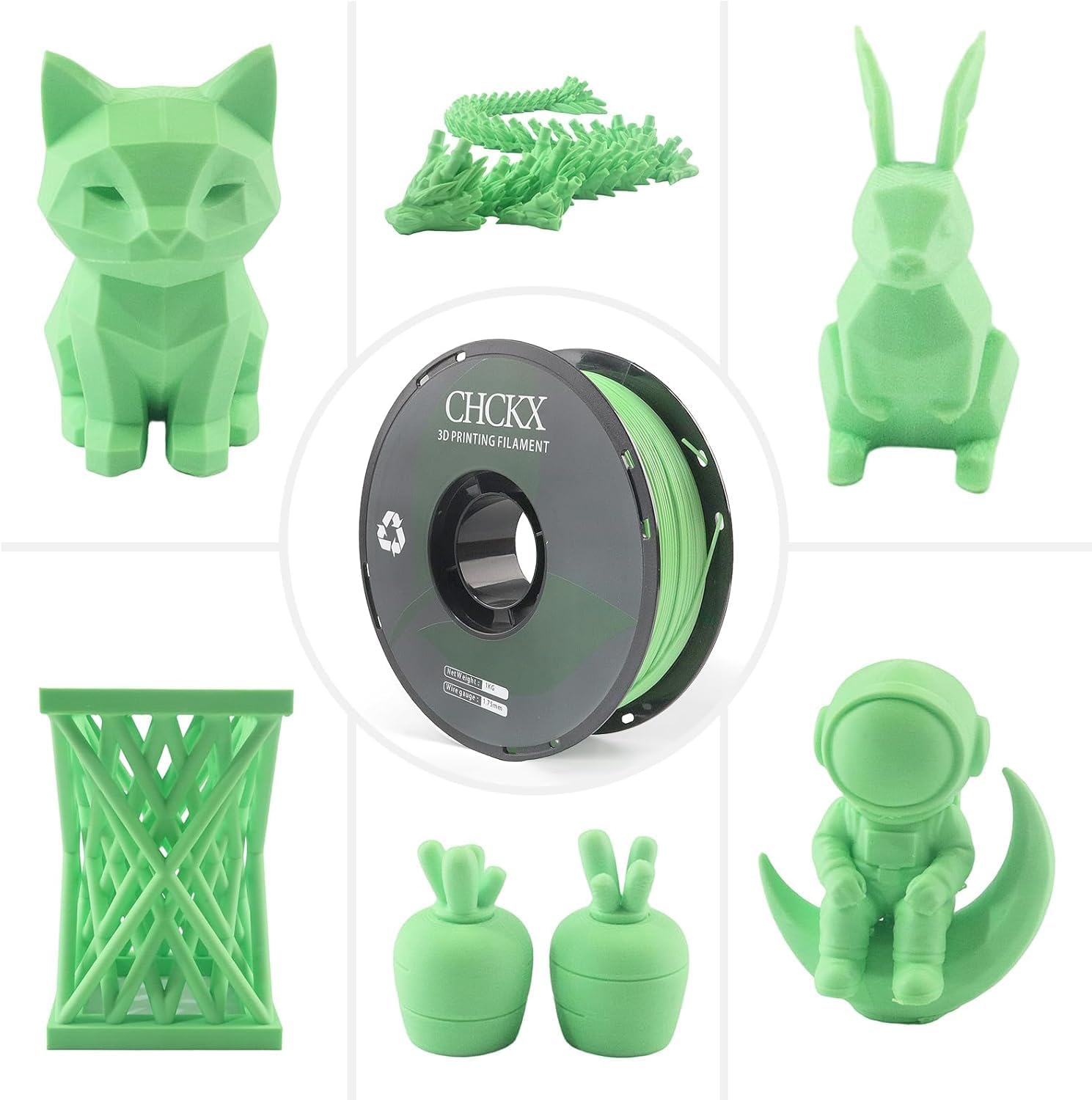 16KG PLA 3D Printer Filament Bundle,1kg Spool(2.2lbs), 1.75mm,2white+2pink+2 Peach+2 Pumpkin Yellow+2 Vibrant Orange+2 Light Yellow+2 ice Cream+2 Lemon Green