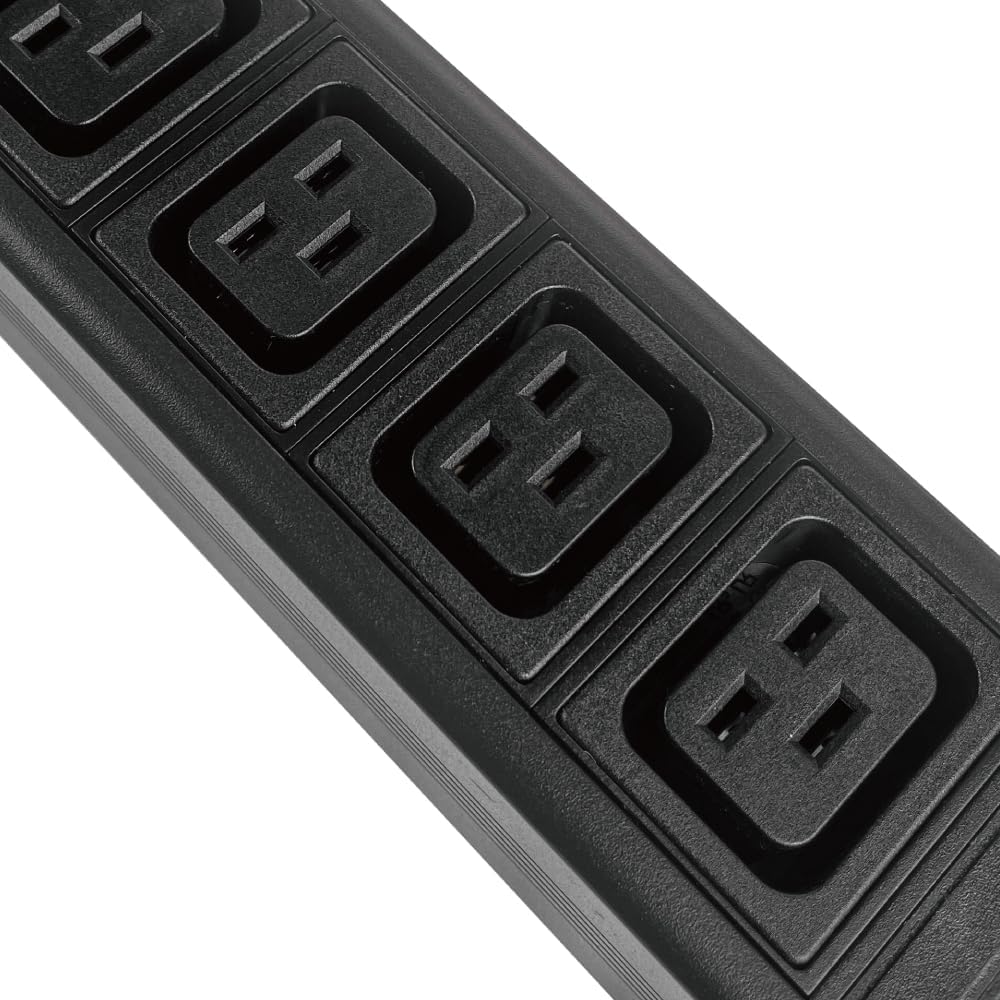 Surge Protection, Metered, Rack Mount PDU, Basic 220v/50a, L6-50P Input, (4-C13 & 4C19) Outlets, 1U Vertical Rackmount (C13) 3 Year Warranty 12,000 Watts Crypto Mining