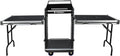 PRORECK 16U Rack/Road Case With Slant Mixer Top, Two Side Table And Casters, 20'' Rackable Depth, Plywood, 16U Installation Size, Pro Stage Performance.