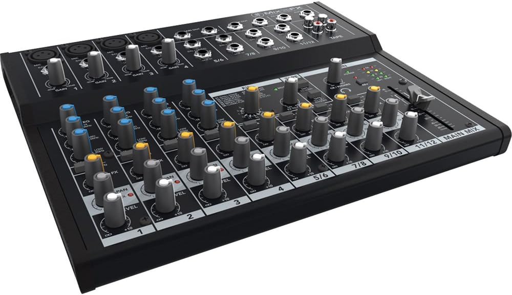 Mackie Mix Series Mix12FX 12-Channel Compact Mixer with Effects, Black