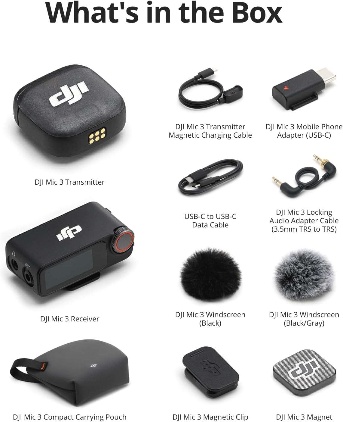 DJI Mic 3 (1 TX + 1 RX), Wireless Lavalier Mic for iPhone/Camera/Android, Ultralight, Extended Operating Time & Fast Charging, 1312ft (400m) Transmission, Noise Cancelling, Vlog, Streaming