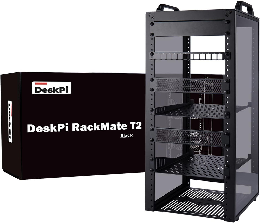 GeeekPi 12U Server Cabinet, 10 inch Server Rack for Network, Servers, Audio, and Video Equipment, DeskPi RackMate T2 Rackmount, 10.23 inch Depth