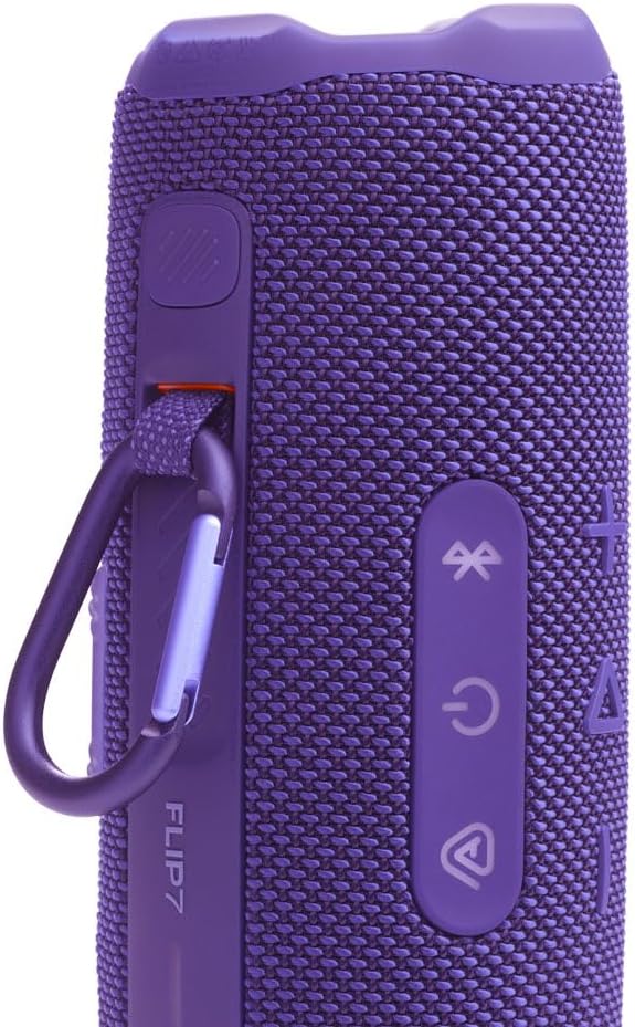 JBL FLIP 7 Waterproof Portable Speaker Bundle with gSport Carbon Fiber Case (Purple)
