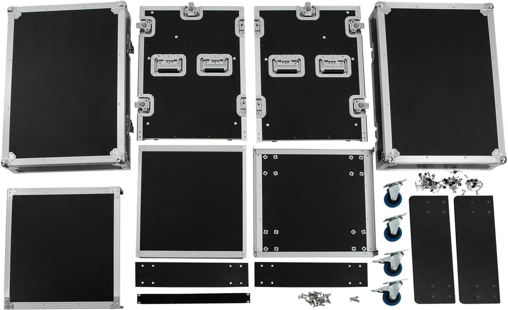 10U PA DJ Rack, Heavy Duty Mobile Audio Equipment Cabinet with 4 Locking Casters, 661 lbs Capacity Audio Rack Case for Studio, Live Sound (10U)