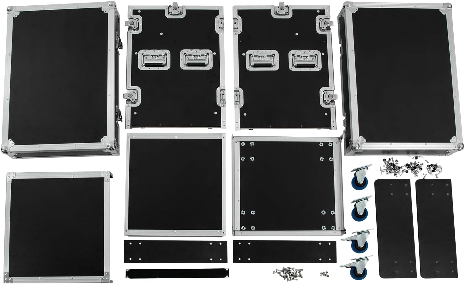 10U PA DJ Rack, Heavy Duty Mobile Audio Equipment Cabinet with 4 Locking Casters, 661 lbs Capacity Audio Rack Case for Studio, Live Sound (10U)