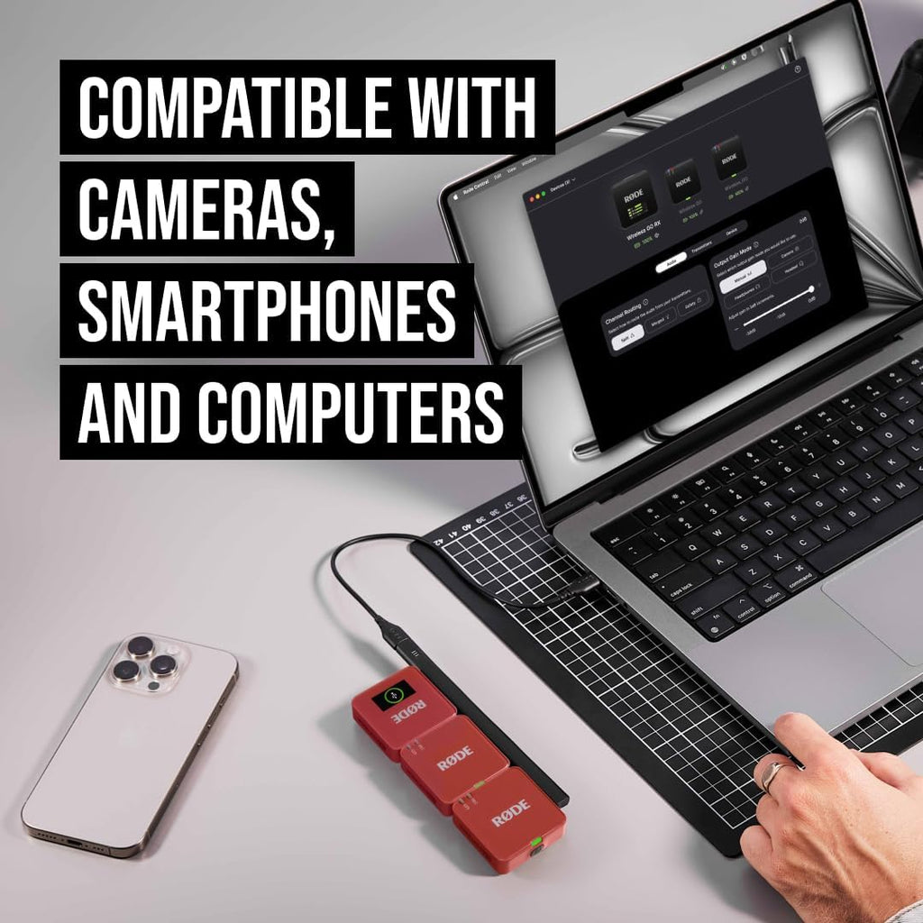 RØDE Wireless GO (Gen 3) – Compact Wireless Mic – Pristine Audio, 32-bit Float Recording, Automatic Level Control, for Phones, Cameras and Computers (Rose)
