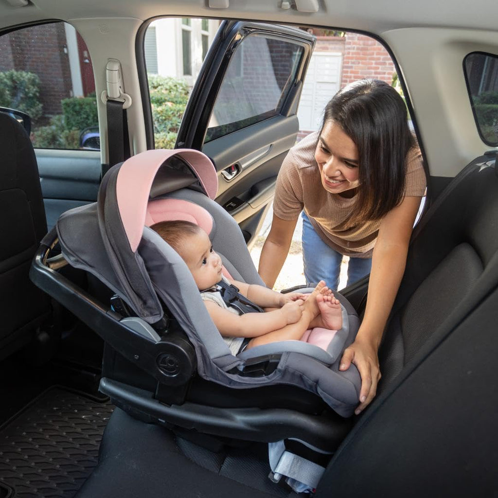 Baby Trend Secure-Lift Infant Car Seat, Madrid Pink – Compact Lightweight Carrier, Infant Comfort Cushioning, Adjustable Harness Fit