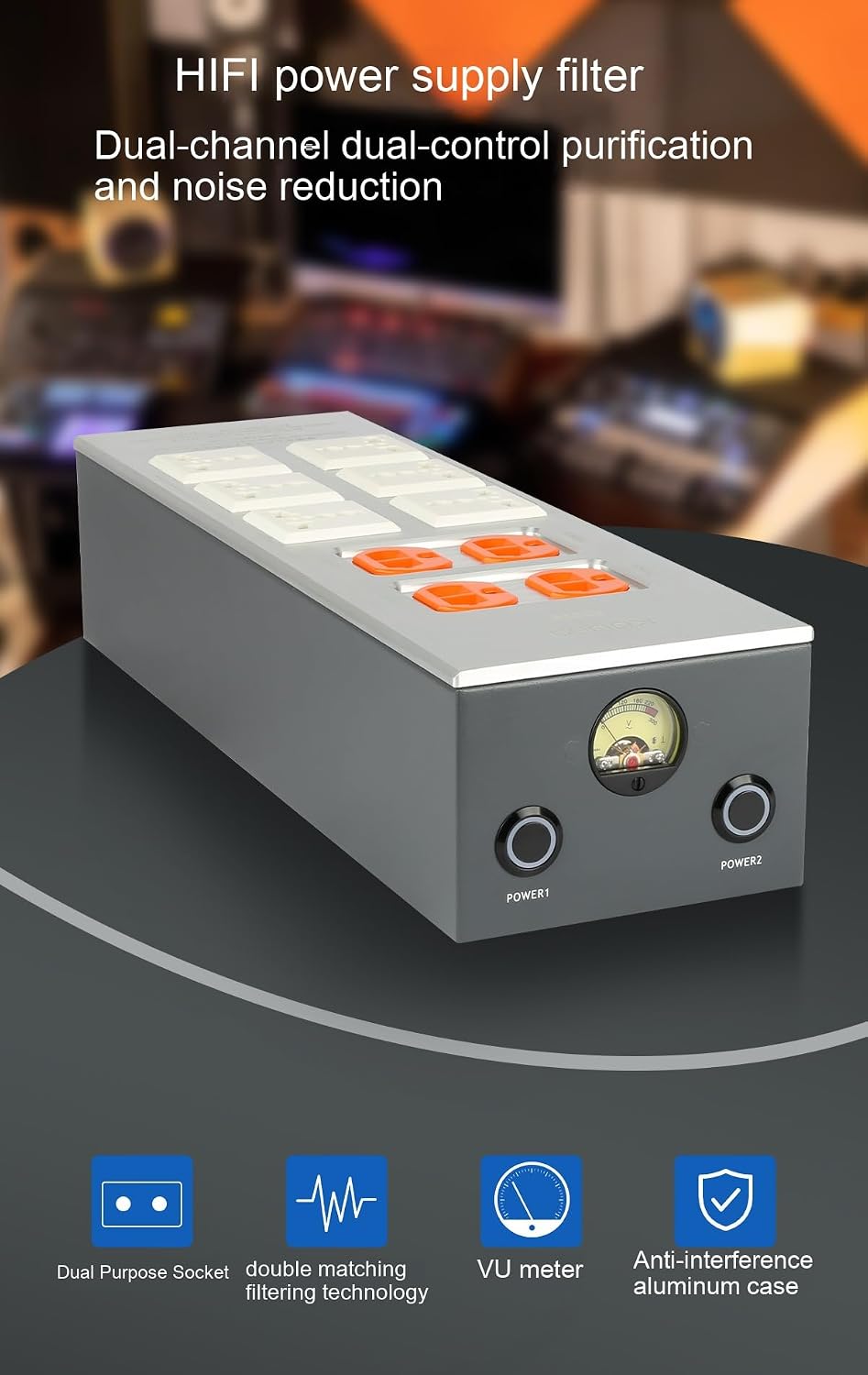 HiFi Power Filter Hi-end Power Conditioner AC Power Purifier with Surge Protector (PF10)