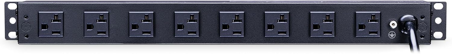 CyberPower RKBS20ST4F8R Rackbar Surge Protector, 120V/20A, 12 Outlets, 15 Foot Power Cord, 1U Rackmount, UL Listed
