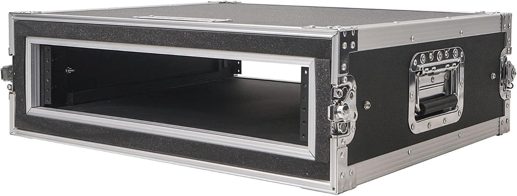 Sound Town Shock Mount 2U ATA Plywood Rack Case with 21' Rackable Depth, 2-Space Size, Pro Tour Grade (STRC-SP2U)