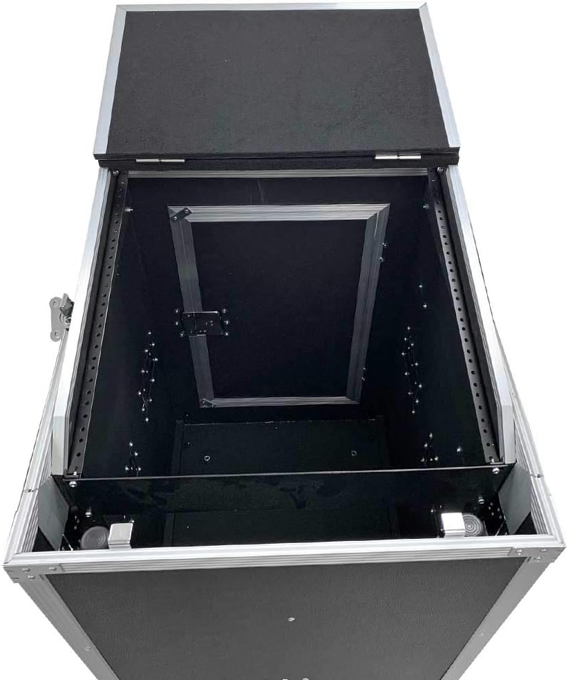Seismic Audio Speakers 16 Space Rack Case with 10 Space Slant Mixer Top and DJ Work Table, PA/DJ Pro Audio Road Case