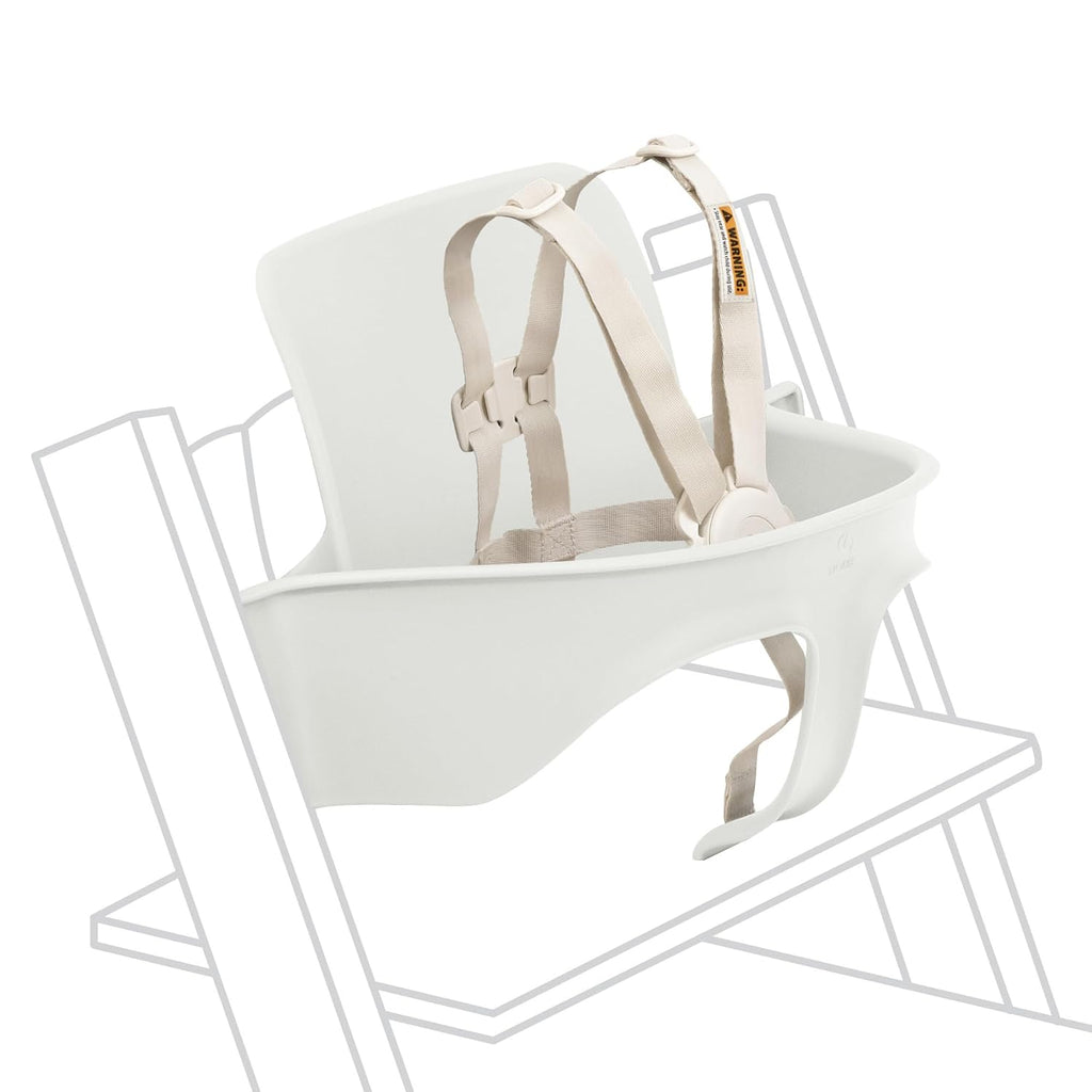 Stokke Tripp Trapp Baby Set 2, White - Ages 6-36 Months - Convert the Tripp Trapp Chair into a Comfortable High Chair - Includes Stokke Harness 2