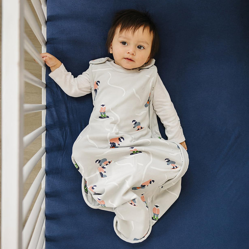 Woolino 4 Season Ultimate Baby Sleep Sack – Merino Wool & Organic Cotton Baby Sleep Bag, Universal Size Wearable Blanket, Adjustable Sleep Sack for Baby 2–24 Months - Snowboarder