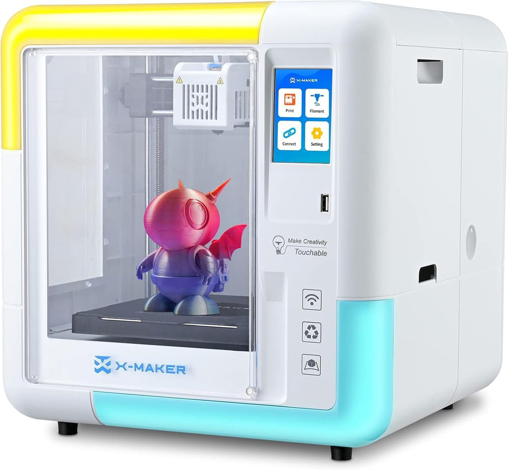 AOSEED X-Maker 3D Printer for Kids and Beginners, Fully Assembled High-Speed 3D Printer with Auto Leveling Bed, Wi-Fi Printing, High Precision Small 3D Print with App, PLA Filament Supported