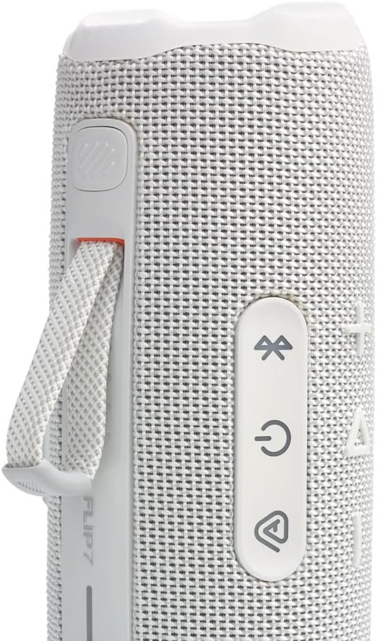 JBL FLIP 7 Waterproof Portable Speaker Bundle with gSport Carbon Fiber Case (White)