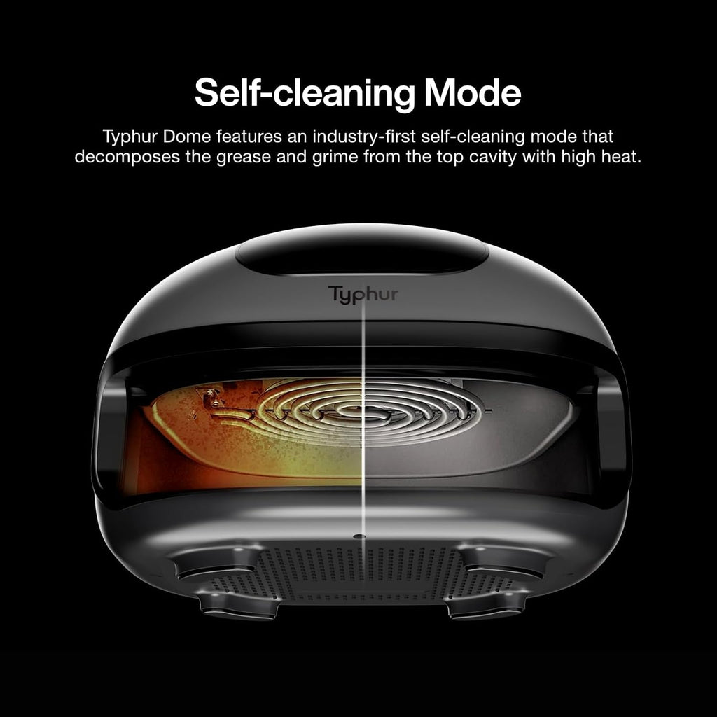 Typhur Dome 2 AI Smart Air Fryer, 15-in-1 Large Flat Airfryer with Top & Bottom Heating, Self-Cleaning Digital Fryer, PFAS-Free Ceramic Basket, Fits a 12' Pizza or Steaks, Whisper-Quiet, 120V