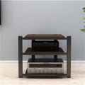 Dark Walnut 3-Tier Audio Rack Stand - AV Media Tower for Entertainment, Stereo & Video Components - Stylish Cabinet for Home Theater & Media Equipment
