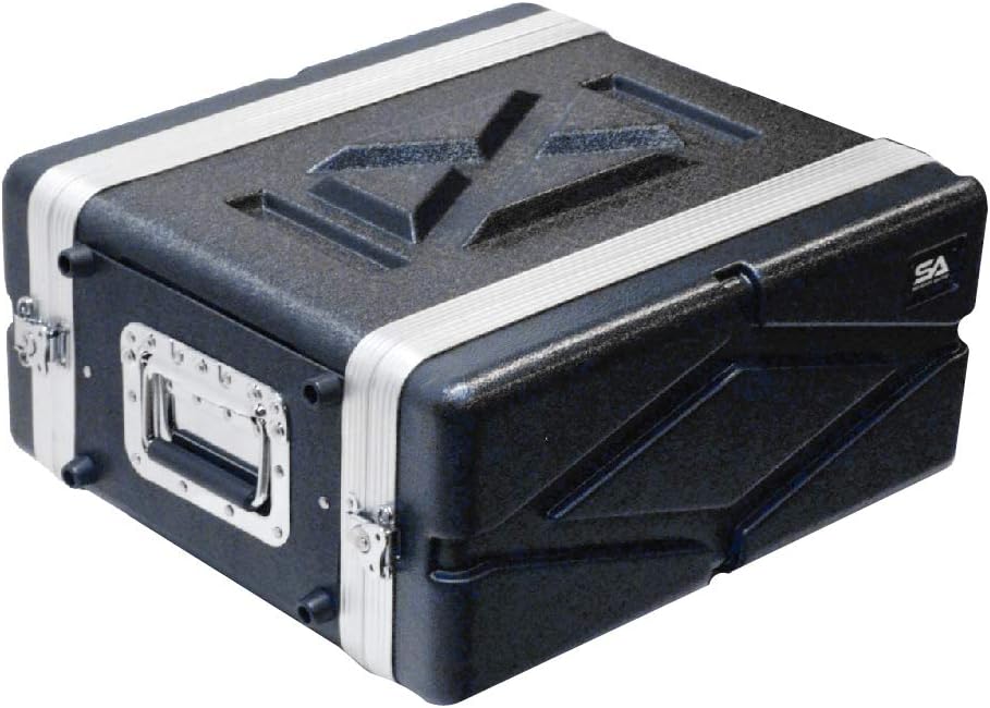 Seismic Audio - SALWR4M - Lightweight 4 Space Mid-Size ABS Rack Case - 4U PA DJ Medium Depth Amp Effects Rack Case