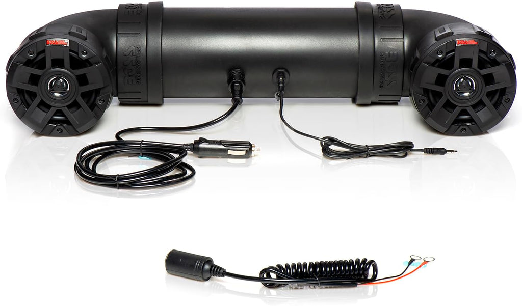 BOSS Audio Systems UTV4B ATV UTV Weatherproof Sound System - 4 Inch Speakers, 1 Inch Tweeters, Built-in Amplifier, Built-in Bluetooth, Easy Installation for 12 Volt Vehicles