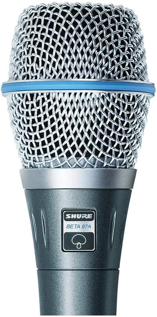 Shure BETA 87A Studio Grade Vocal Microphone with Built-in Pop Filter - Single Element Supercardioid Condenser Mic with A25D Mic Clip and Storage Bag, Ideal for Studio Recording and Live Performances
