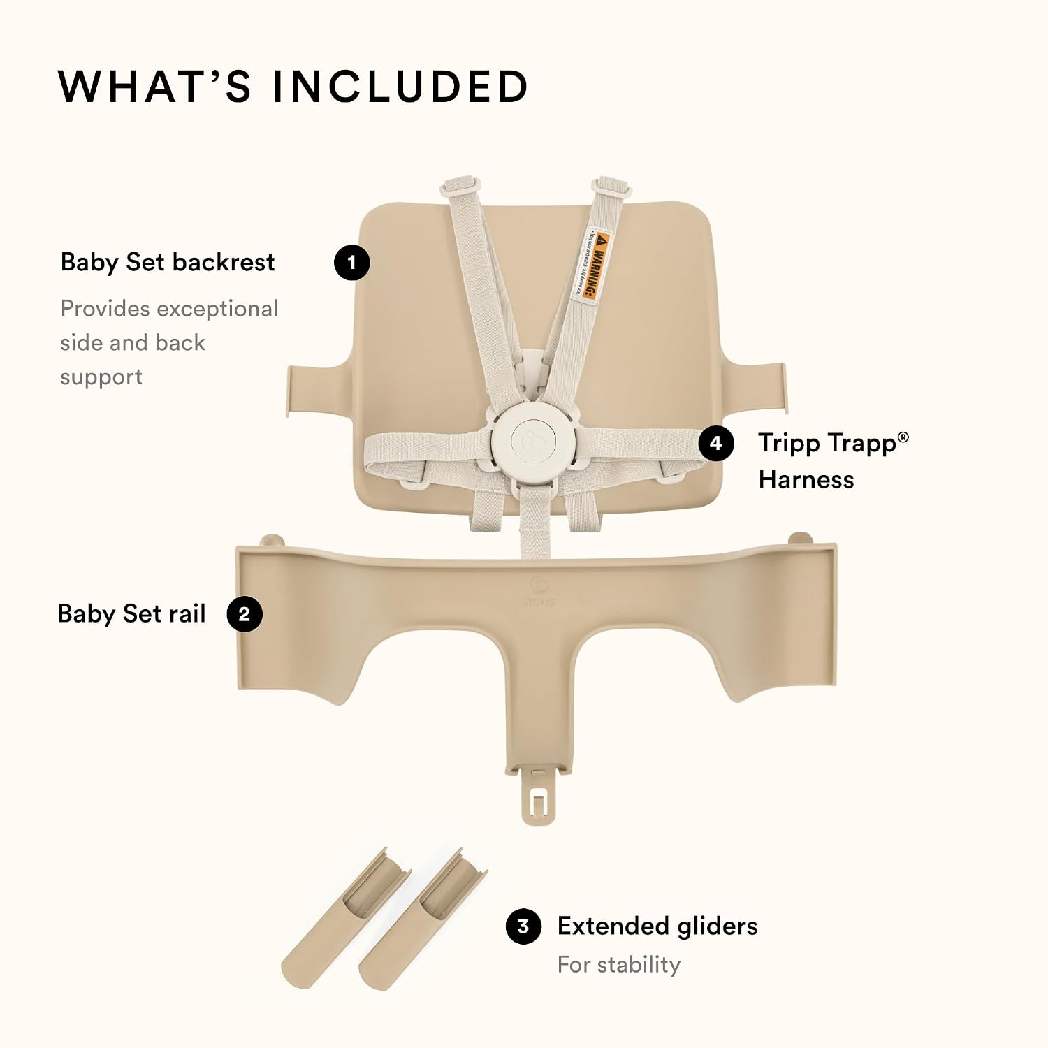 Stokke Tripp Trapp Baby Set 2, Fjord Blue - Ages 6-36 Months - Convert the Tripp Trapp Chair into a Comfortable High Chair - Includes Stokke Harness 2