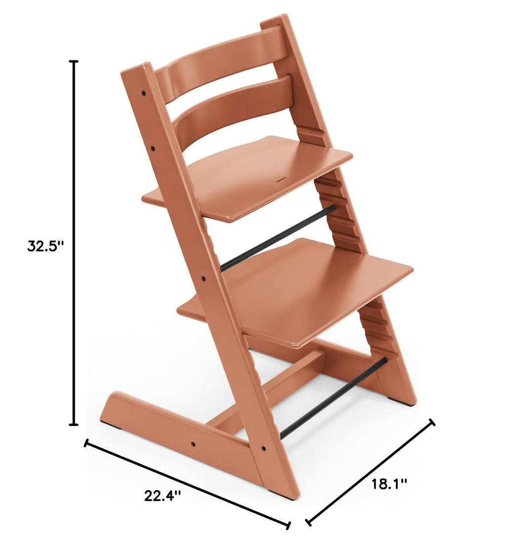 Tripp Trapp Chair from Stokke, Terracotta - Adjustable, Convertible Chair for Toddlers, Children & Adults - Convenient, Comfortable & Ergonomic - Classic Design