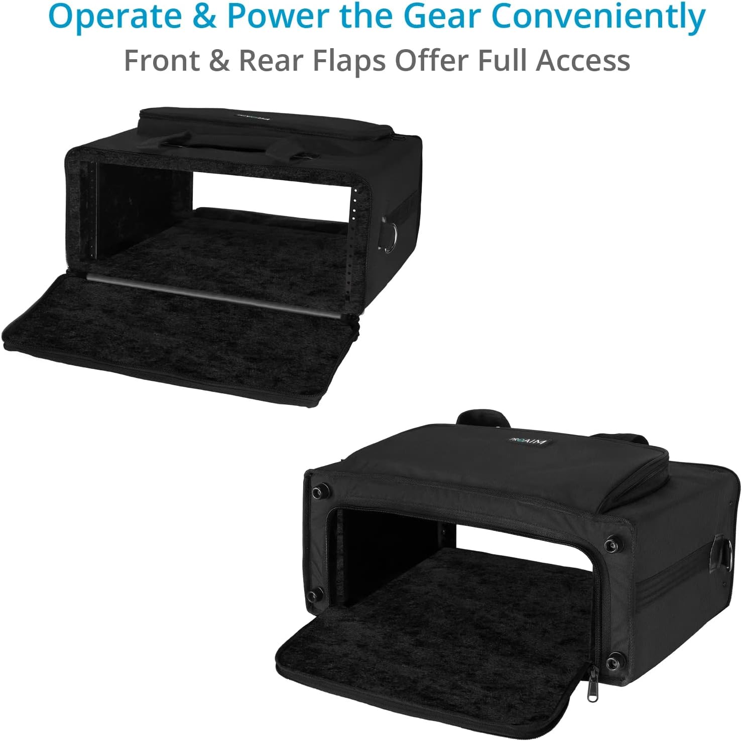 PROAIM Cube 4U Rack Bag for Sound Recordists, Soundmen, Musicians & Mixers. Professional Bag for Audio Systems, Wireless Microphone System, Field recording, Equalizers (BG-CB4U-01)