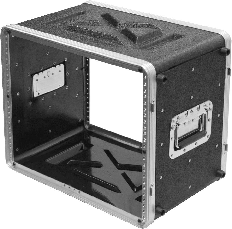 Seismic Audio - SALWR8M - Lightweight 8 Space Mid-Size ABS Rack Case - 8U PA DJ Medium Depth Amp Effects Rack Case
