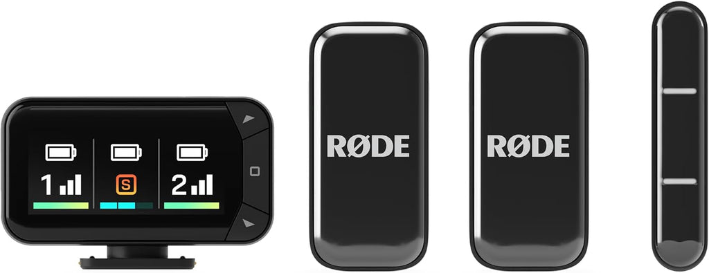 RØDE Wireless Micro - Compact Wireless Microphone Camera Kit, Two Mics with Camera Receiver, Smartphone Receiver, and Charge Case for Content Creation - USB-C, Black