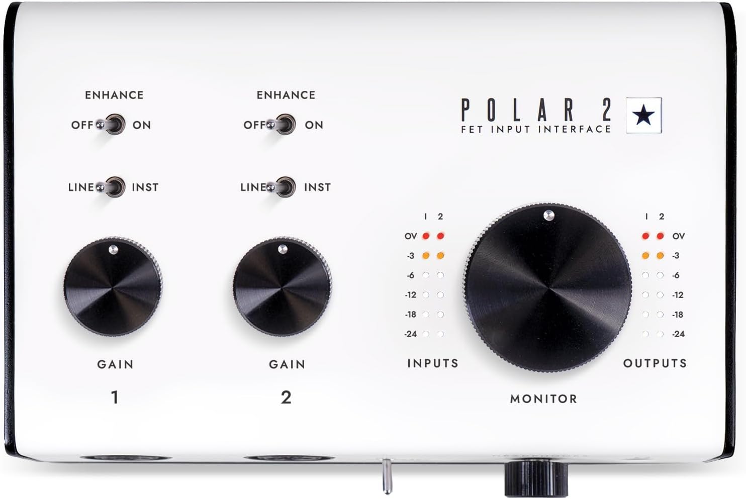 Blackstar Polar 2 - 2 Channels 2-in/4-out USB-C Guitar Audio Interface w/ 2 Microphone Preamps and Headphone Output