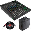 Mackie ProFX12v3+ 12-Channel Analog Mixer with Built-In FX, USB Recording, and Bluetooth Bundle with G-MIXERBAG-1515 Padded Nylon Mixer/Equipment Bag and Stereo Breakout Cable 10'