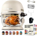 Non Toxic Air Fryer™ Pro | 9-in-1 Glass Air Fryer | Self-Cleaning | 5 Quart | Rotisserie and Tumbler | 400F Vortex For Even Cooking, BPA-Free Teflon Free, Recrisp, Roast, Bake, White