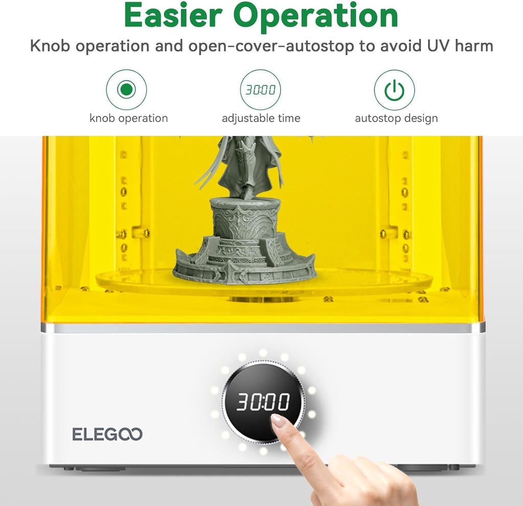 ELEGOO Mercury XS Bundle Wash and Cure Station for Large 3D Printed Models, with Handheld UV Light, Sunglasses, Wash Bucket, Compatible with Saturn, Mars Series and Other MSLA/LCD/DLP Resin Printers
