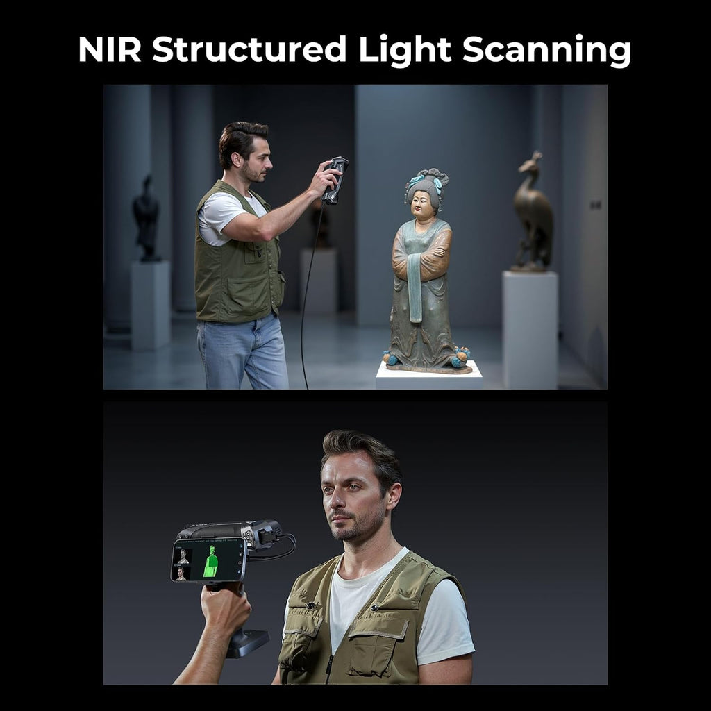 Creality 3D Scanner Raptor X for 3D Printing, 60fps, 34 Cross Blue Laser & NIR, WiFi 6 Handheld Scanner, 0.02mm Accuracy, 24-Bit Full-Color Scanning for iOS/Android/Win/macOS