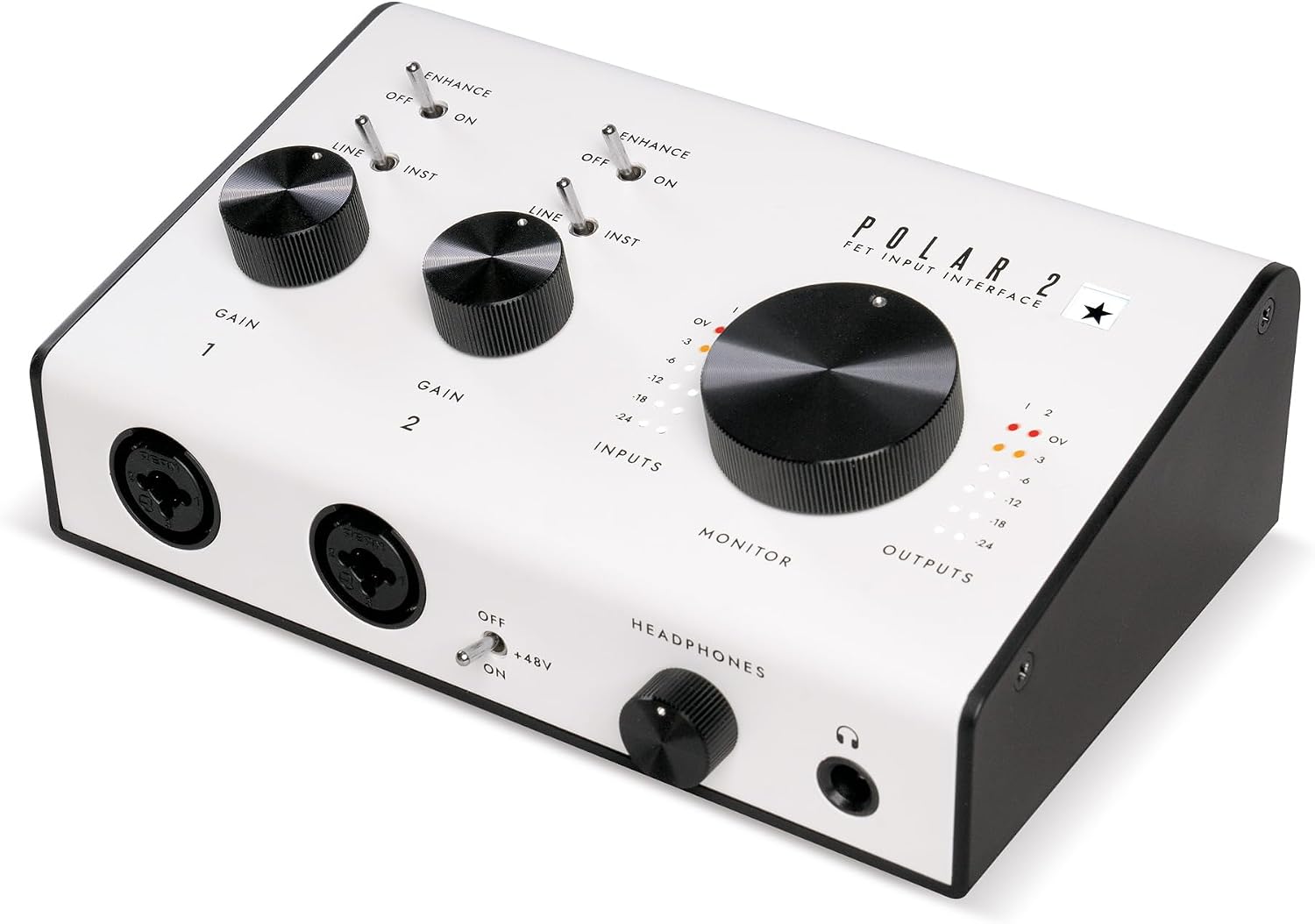 Blackstar Polar 2 - 2 Channels 2-in/4-out USB-C Guitar Audio Interface w/ 2 Microphone Preamps and Headphone Output
