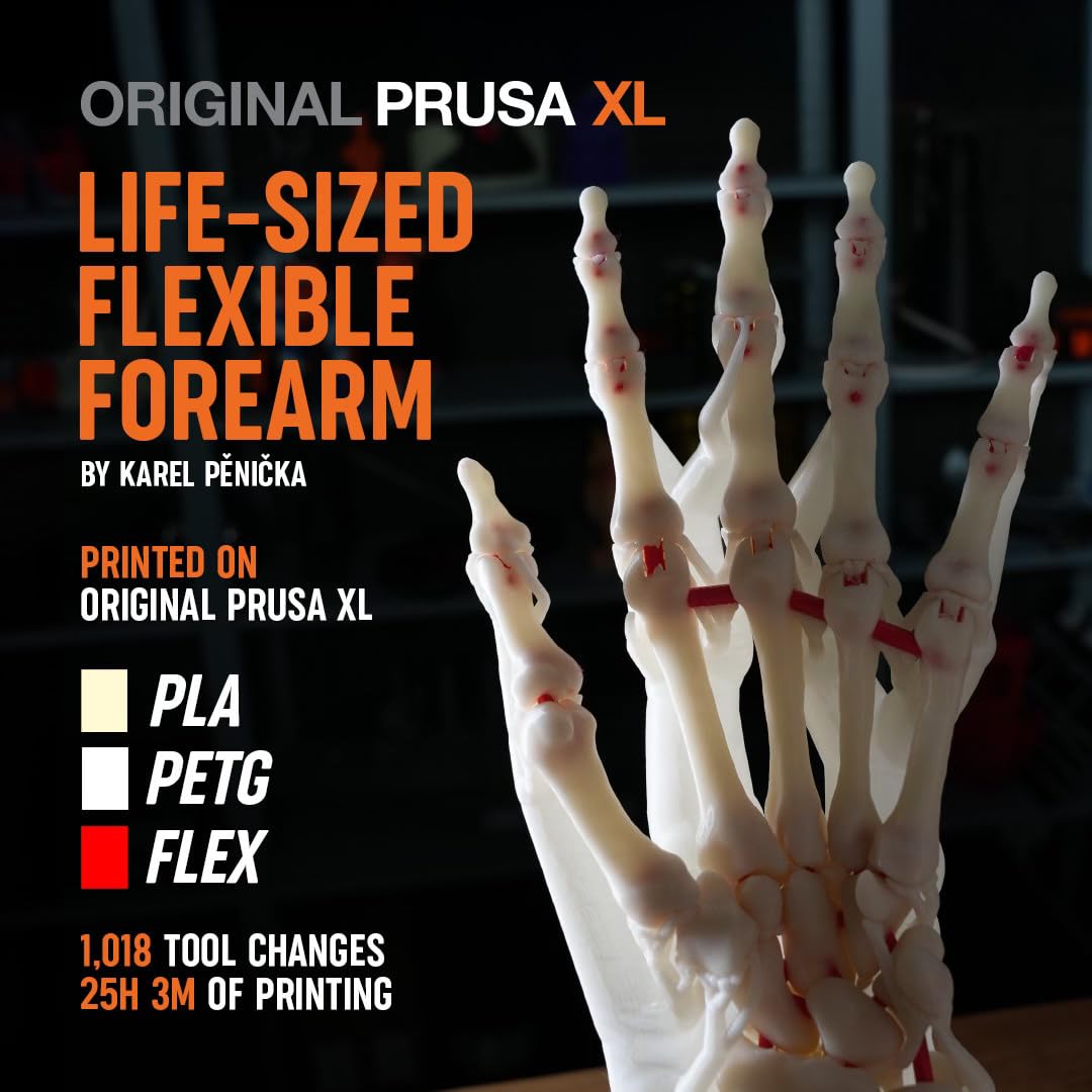 Original Prusa XL Assembled 5-Toolhead 3D Printer, Large-Scale CoreXY, Tested, Build Volume 360×360×360mm, 5 Independent Toolheads, Multi-Material, 1.75mm Filament