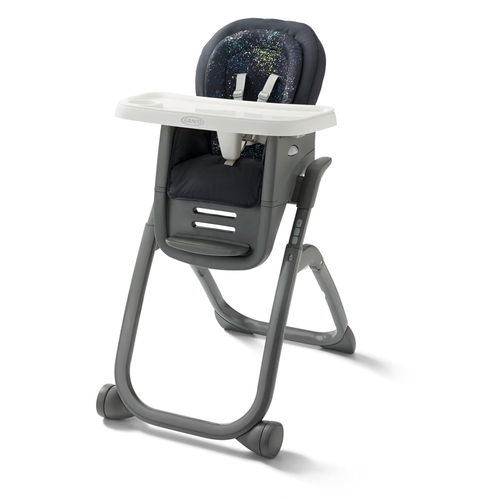 Graco® DuoDiner DLX Highchair, 6 Stages of Use, Infant to Baby High Chair, Infant to Toddler Booster Seat, Youth Stool, 5 Adjustable Height Positions, Splatter Art