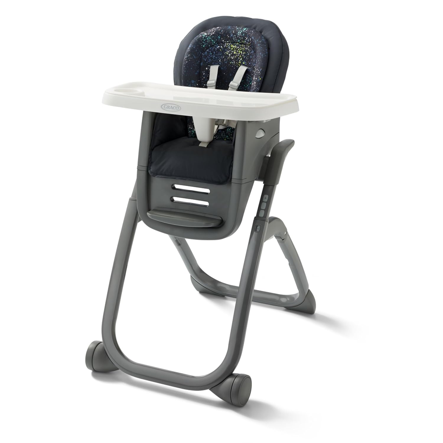 Graco® DuoDiner DLX Highchair, 6 Stages of Use, Infant to Baby High Chair, Infant to Toddler Booster Seat, Youth Stool, 5 Adjustable Height Positions, Splatter Art
