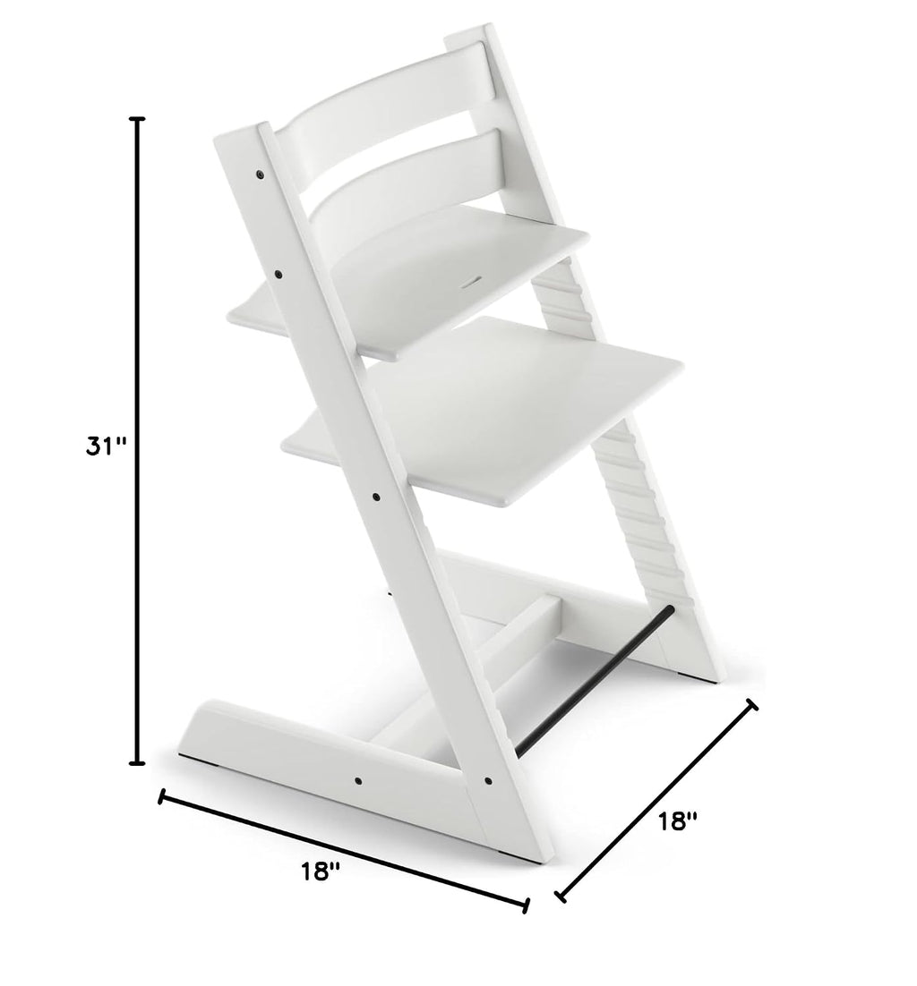 Tripp Trapp Chair from Stokke, White - Adjustable, Convertible Chair for Toddlers, Children & Adults - Convenient, Comfortable & Ergonomic - Classic Design