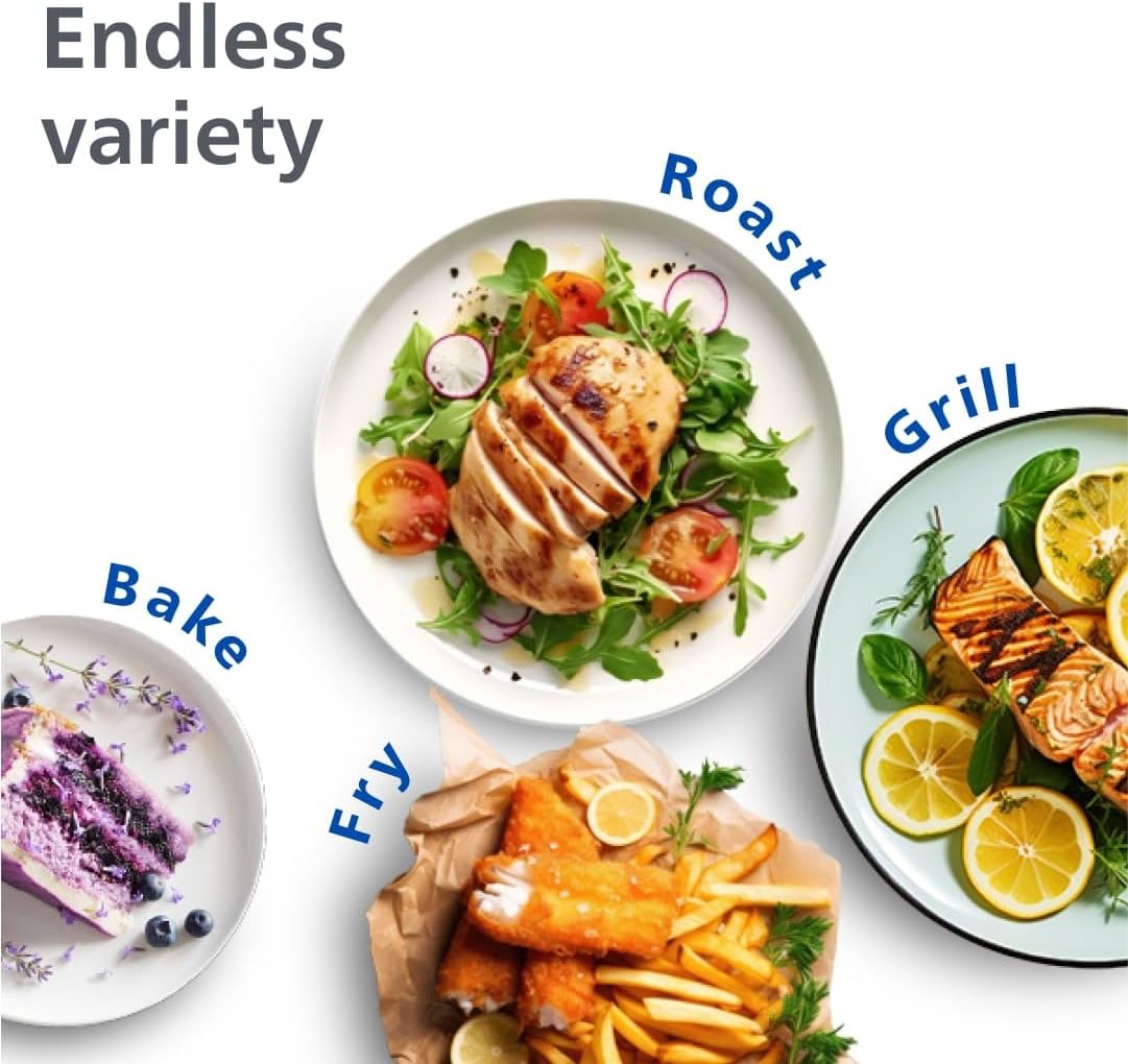 Philips Dual Basket Air Fryer - Healthy, Fast, and Versatile Cooking, 9.5QT Capacity, Touchscreen, 2-Drawer Design (NA350/00)